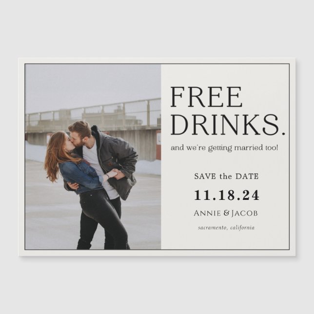 Carte Magnétique Boissons gratuites Enregistrer l'aimant Date (Devant)