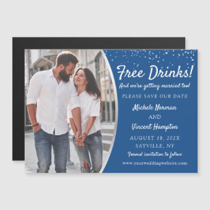 Carte Magnétique Boissons Gratuites Silver Blue Photo Enregistrer L
