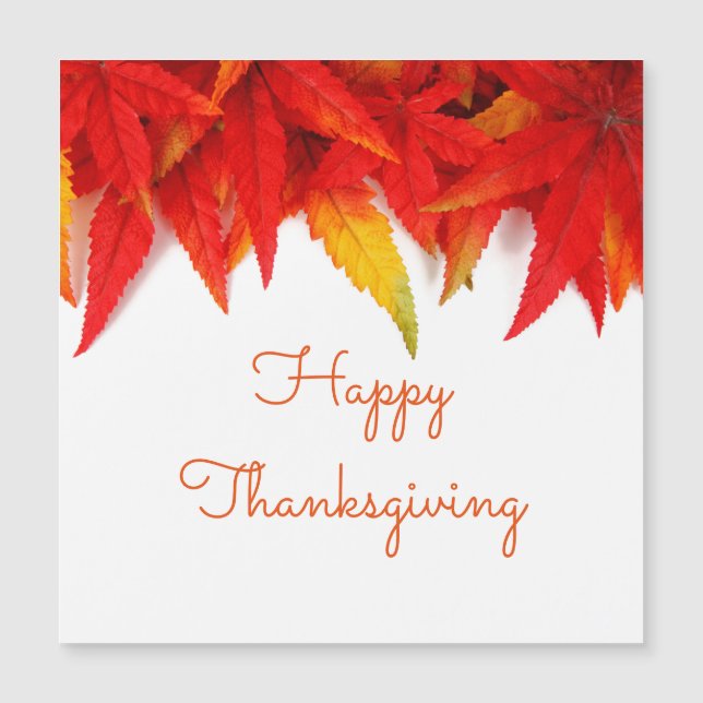 Carte Magnétique Bon thanksgiving Maple Leaf Red Fall Leaves 2020 (Devant)