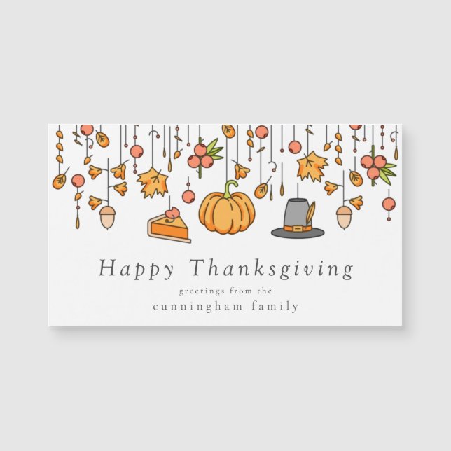Carte Magnétique Bon thanksgiving Moderne Simple Chic (Devant)