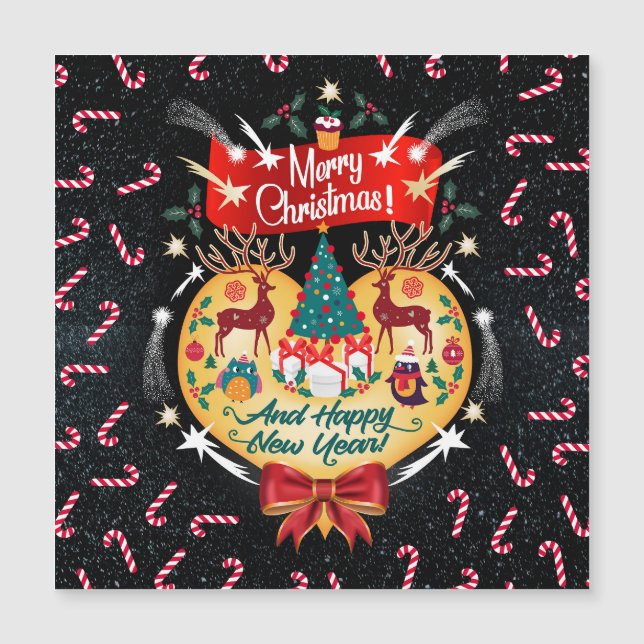 Carte Magnétique Bonbons de Noël (Devant)