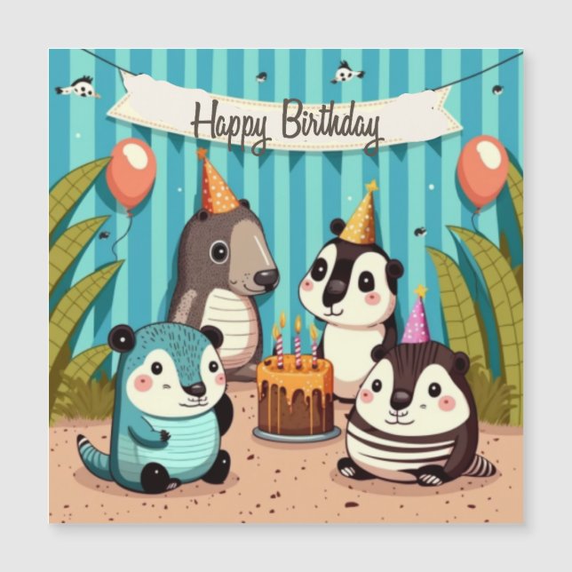 Carte Magnétique Bonne coutume d'anniversaire (Devant)
