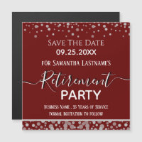 Bonne retraite Argent Confetti Enregistrer la date