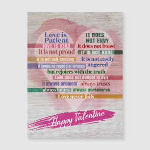 Carte Magnétique Bonne Saint Valentin - 1 Corinthiens 13
