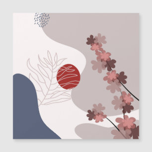 Carte Magnétique Botanique Boho Blue Magenta