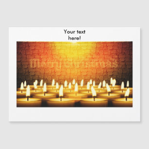 Carte Magnétique Bougies brûlantes - Joyeux Noël