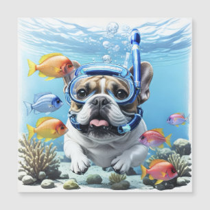 Carte Magnétique Bouledogue français en vacances Bouledogue Françai