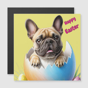 Carte Magnétique Bouledogue français Pâques œuf French Bulldog