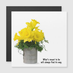 Carte Magnétique Bouquet Daffodique Avec Citation