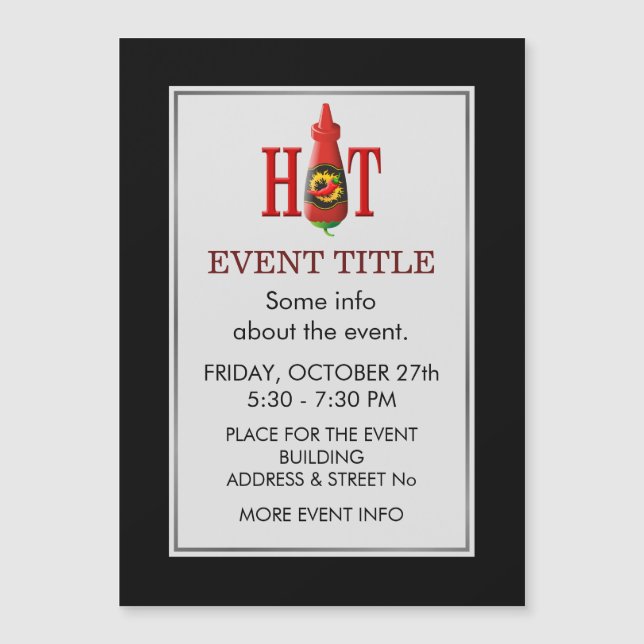 Carte Magnétique Bouteille de sauce chaude (Devant)