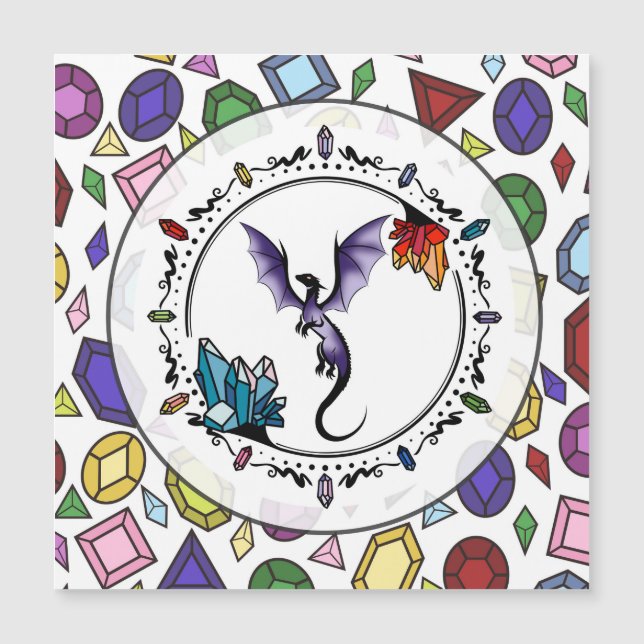 Carte Magnétique Bright Imaginaire Gemstone Elegant Amethyst Dragon (Devant)