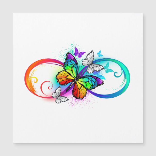Carte Magnétique Bright infinity with rainbow butterfly (Devant)