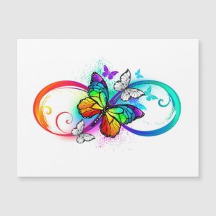 Carte Magnétique Bright infinity with rainbow butterfly