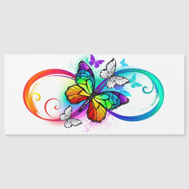 Carte Magnétique Bright infinity with rainbow butterfly (Devant)