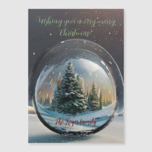 Bulle magique avec arbres de Noël et texte personn