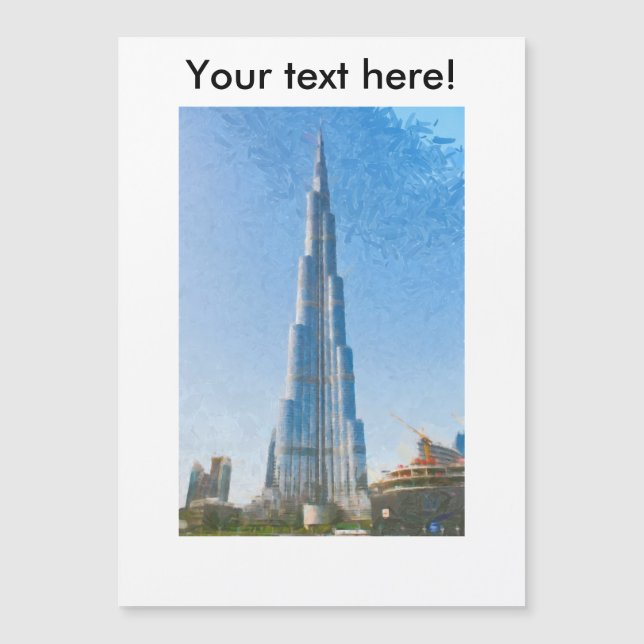 Carte Magnétique Burj Khalifa, peinture de Dubaï (Devant)