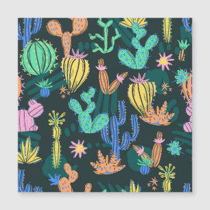 Carte Magnétique Cactus dessiné à la main : sans couture scandinave