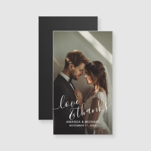 Carte Magnétique Cadeau de mariage personnalisé avec photo "Amour &