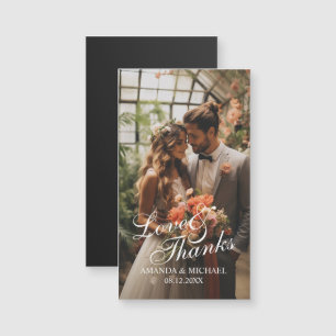 Carte Magnétique Cadeau de mariage personnalisé avec photo "Amour &