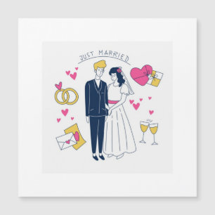 Carte Magnétique Cadeau de mariage personnalisé "Nouvellement marié