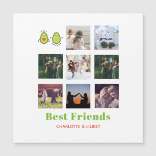 Carte Magnétique Cadeau drôle de COLlAGE PHOTO de MEILLEURES AMIES 
