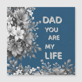CARTE MAGNÉTIQUE CADEAU FLEUR D'AMOUR POUR PÈRE