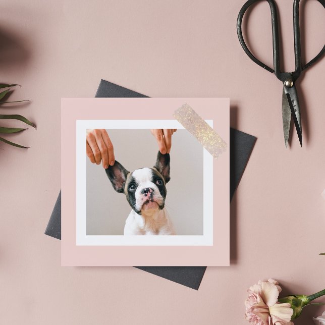 Carte Magnétique Cadre rose Pastel moderne | Photo personnelle de c (Créateur téléchargé)