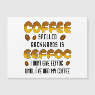Carte Magnétique Café épelé vers l'arrière Amateur de café