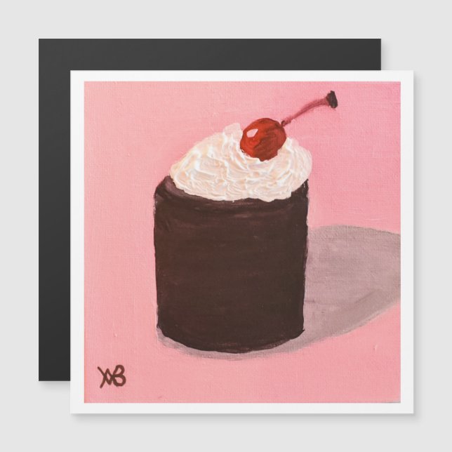Carte Magnétique  Cake with Cherry on Top (Devant / Derrière)