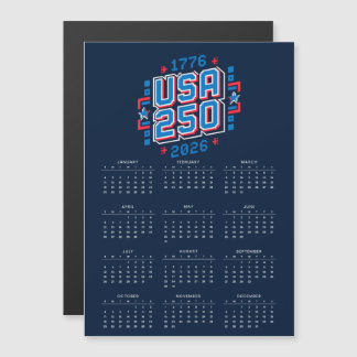 Carte Magnétique Calendar USA 250 – 1776 to 2026 Pixel Art