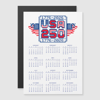Carte Magnétique Calendar USA 250 – 1776 to 2026 Pixel Art