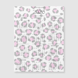 Carte Magnétique Calendario leopardo 