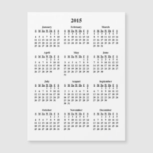 Carte Magnétique Calendrier 2015