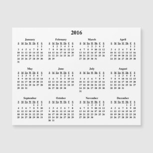 Carte Magnétique Calendrier 2016