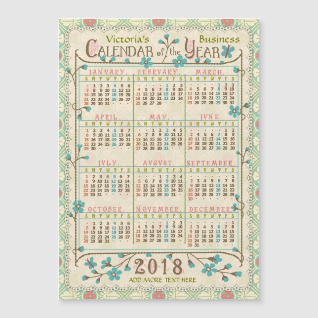 Carte Magnétique Calendrier 2018 (Voir la description pour la nouve (Devant)