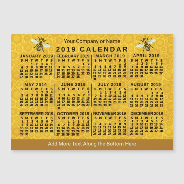 Carte Magnétique Calendrier 2019 (Voir la description pour la nouve (Devant)