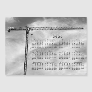 Carte Magnétique Calendrier 2020 Chic Construction Grue Photo