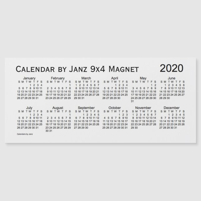 Carte Magnétique Calendrier 2020 de la fumée blanche par Janz 9x4 M (Devant)