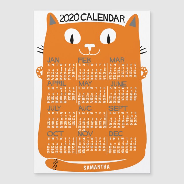Carte Magnétique Calendrier 2020 (Voir la description pour la nouve (Devant)