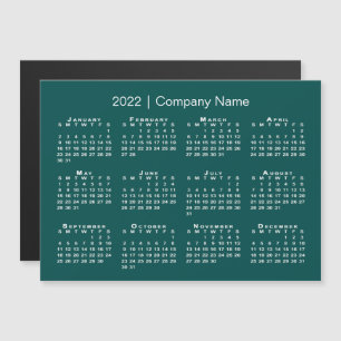 Carte Magnétique Calendrier 2022 avec nom de société Blue Green Mag