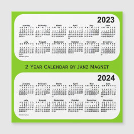 Carte Magnétique Calendrier 2023-2024 Vert Jaune 2 année par Janz