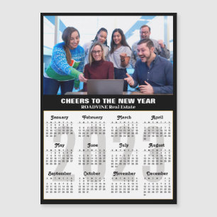 Carte Magnétique Calendrier 2023 Photo d'entreprise moderne Black S