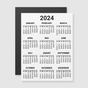 Carte magnétique Calendrier 2024 Année En Coup
