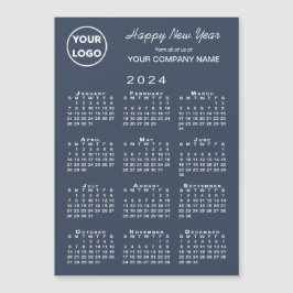 Carte Magnétique Calendrier 2024 Business Logo Marine Holiday Magne