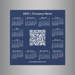 Carte Magnétique Calendrier 2025 Affaires personnalisées QR Code Ma