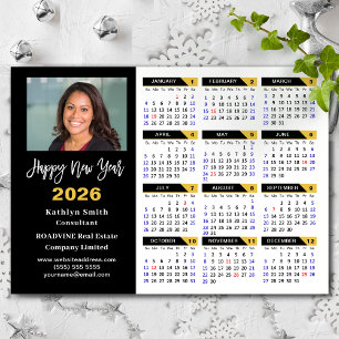 Carte Magnétique Calendrier 2025 Black Gold Business Photo Magnétiq