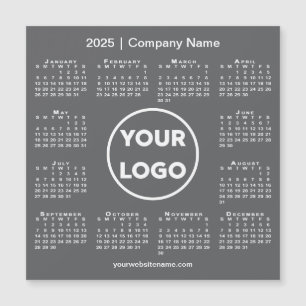 Carte Magnétique Calendrier 2025 moderne Logo de l'entreprise Magne