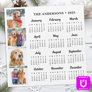 Carte Magnétique Calendrier 2025 Personnalisé Pet Chien de famille 