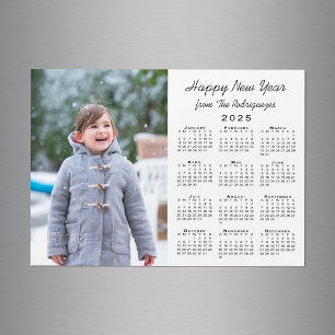 Carte Magnétique Calendrier 2025 Photo personnalisée Joyeux nouvel 
