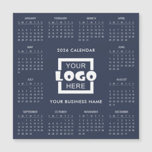 Carte Magnétique Calendrier 2026 avec votre propre logo d'entrepris